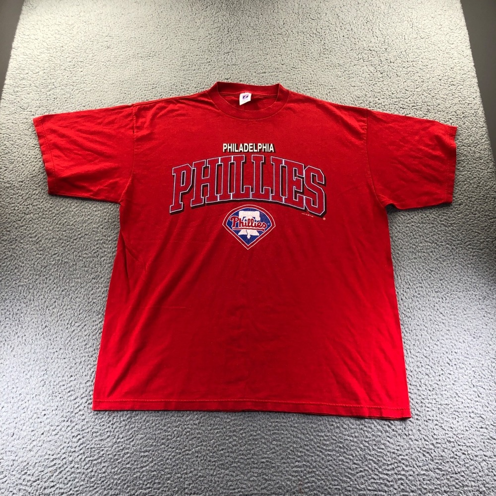 Vintage 90s Philadelphia Phillies Logo 7 T Shirt Mens 2XL XXL MLB Baseball